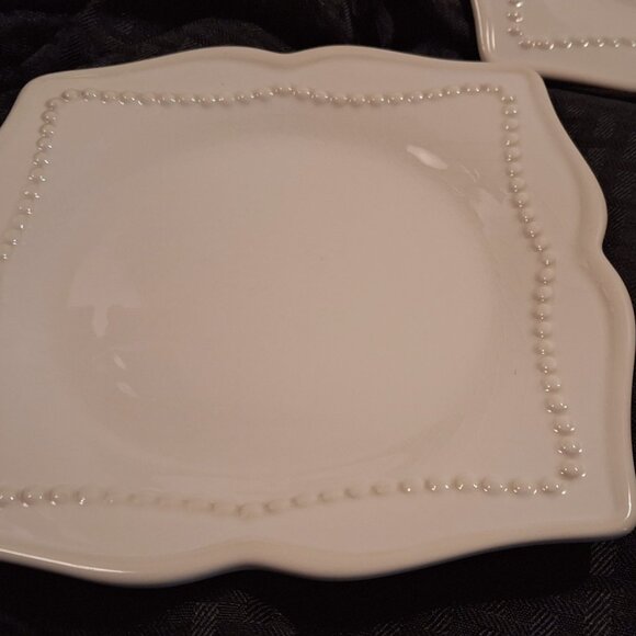 Princess House Pavillion Salad Plates White 8" Set of 2 VGUC - Picture 2 of 8